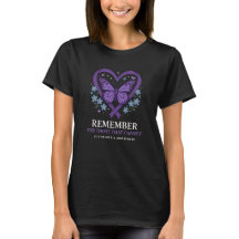 Cute Alzheimer's Awareness Purple Ribbon Butterfly