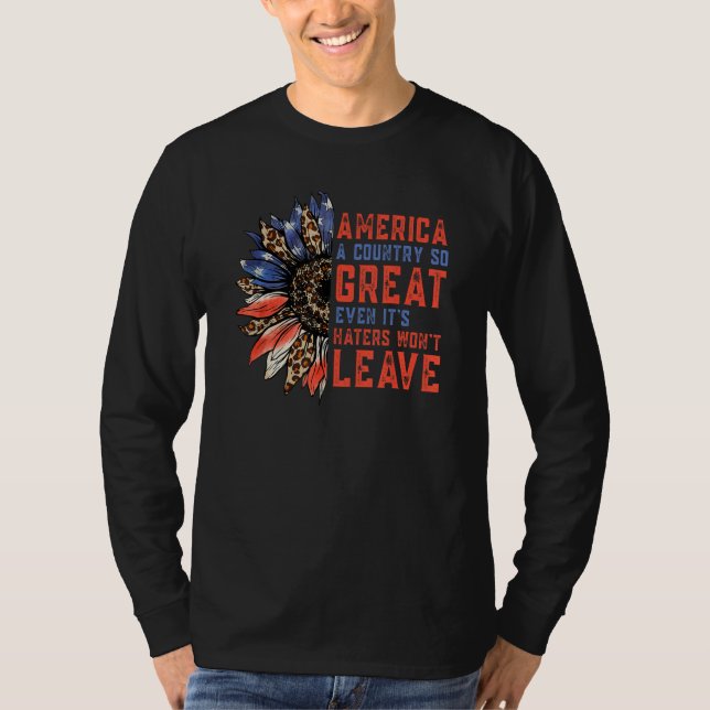 Camiseta Cute America A Country So Great Even It s Haters W (Frente)