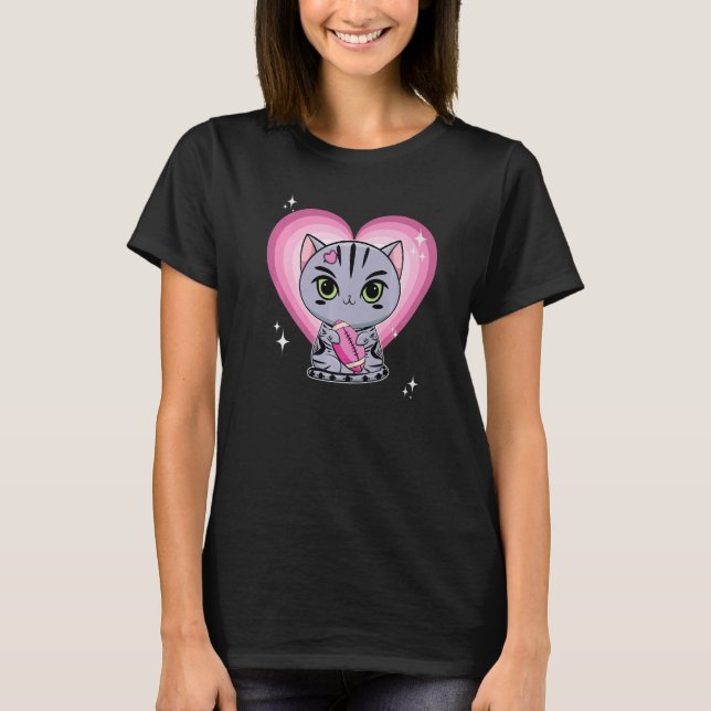 Camiseta Cute American Shorthair Cat Pink Football (Frente)