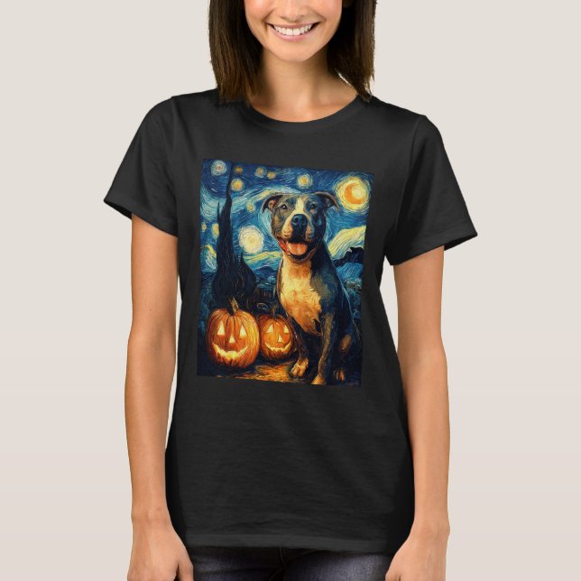 Camiseta Cute American Staffordshire Terrier Dog Halloween  (Frente)
