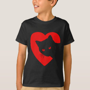 Camiseta Cute & Funny Gato Valentines Coração Gráfico P