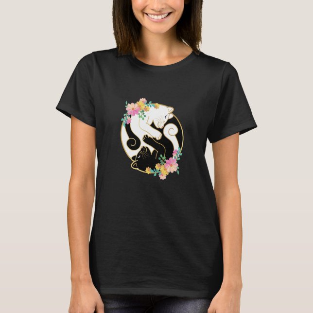 Camiseta Cute and Adorable Chinese Yin and Yang Cats Cat (Frente)