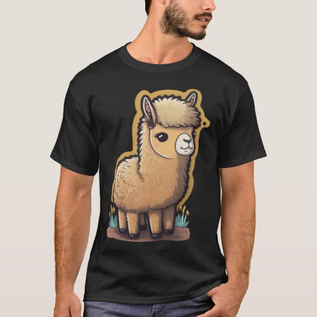 Camiseta Cute and Cropped Andean Beauty Trendy Gen Z Llama (Frente)