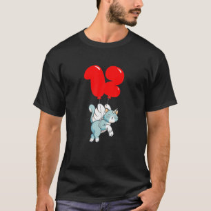 Camiseta Cute Angel Cat 12 H Crianças de Aniversário Festa 