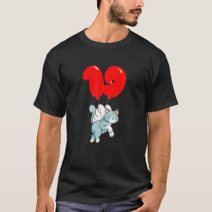 Camiseta Cute Angel Cat 19 H Birthday Kids Festa de Balões