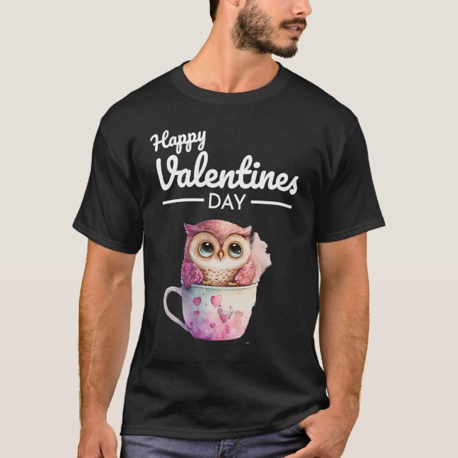 Camiseta Cute Animal Heart Panda  Happy Valentine Day  28 (Frente)