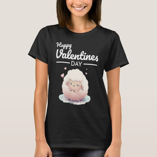 Camiseta Cute Animal Heart Panda  Happy Valentine Day  34 (Frente)