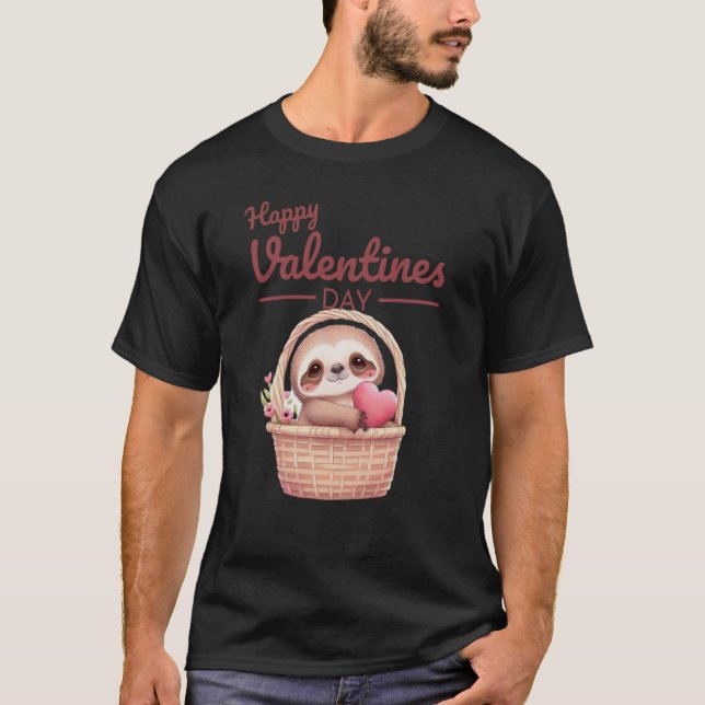 Camiseta Cute Animal Heart Panda Happy Valentine Day  38 (Frente)