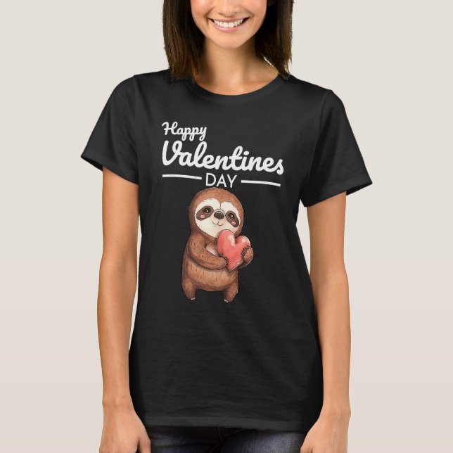 Camiseta Cute Animal Heart Panda  Happy Valentine Day  4 (Frente)
