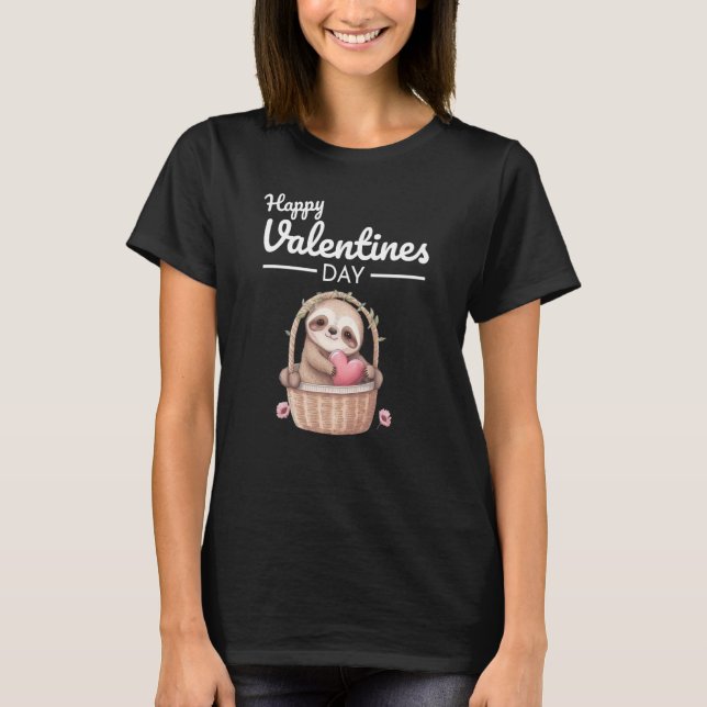 Camiseta Cute Animal Heart Panda Happy Valentine Day  41 (Frente)