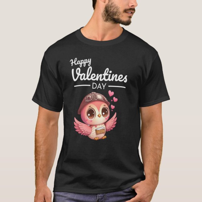 Camiseta Cute Animal Heart Panda Happy Valentine Day  54 (Frente)