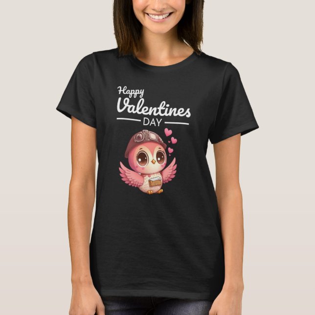 Camiseta Cute Animal Heart Panda Happy Valentine Day  54 (Frente)