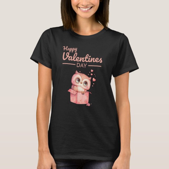 Camiseta Cute Animal Heart Panda Happy Valentine Day  58 (Frente)