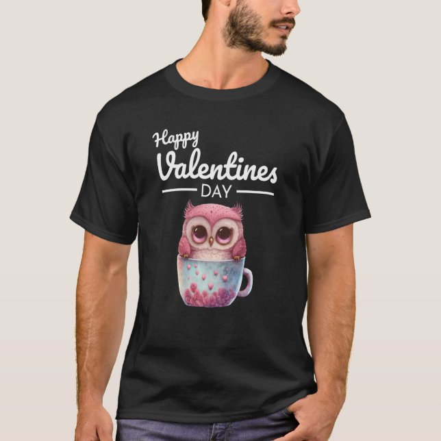 Camiseta Cute Animal Heart Panda Happy Valentine Day  69 (Frente)