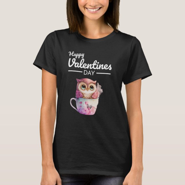 Camiseta Cute Animal Heart Panda Happy Valentine Day  74 (Frente)