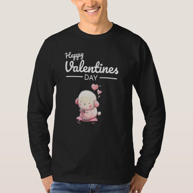 Camiseta Cute Animal Heart Panda Happy Valentine Day  83 (Frente)