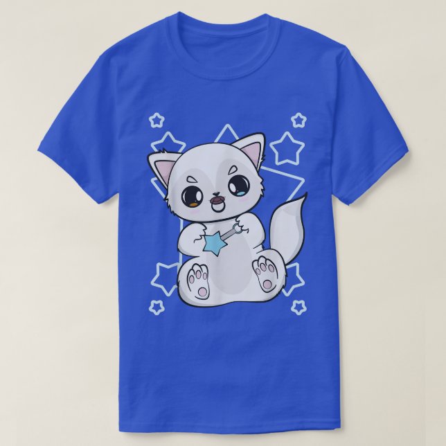 Camiseta Cute Anime Arctic Fo With Magic Wand For Magicians (Frente do Design)