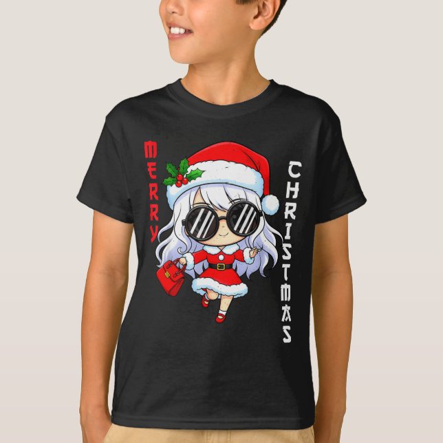 Camiseta Cute Anime Christmas Pajama Outfit Funny Holiday F (Frente)