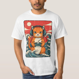 Camiseta Cute Anime Gamer Cat Japanese Gaming Retro