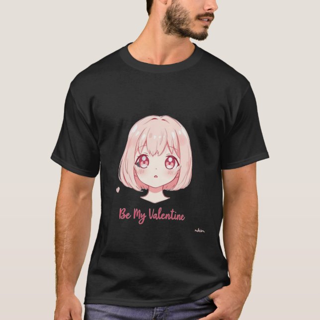 Camiseta Cute Anime Girl - Be My Valentine T-Shirt (Frente)