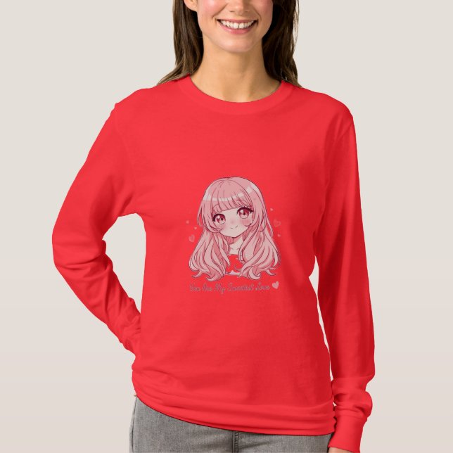 Camiseta Cute Anime Valentine Sweatshirt (Frente)
