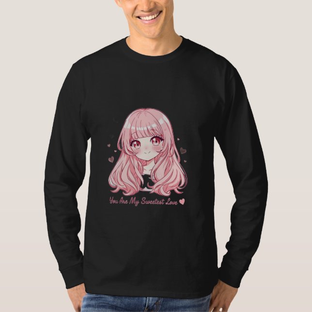 Camiseta Cute Anime Valentine Sweatshirt (Frente)