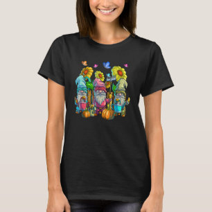 Camiseta Cute Anões de Jardim Com Borboleta Girassóis Garde