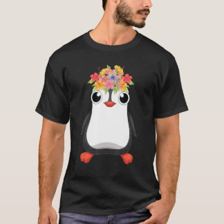 Camiseta Cute Antarctica Animal Flowers Zoo Bird Penguin