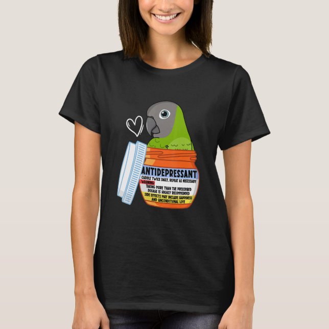 Camiseta Cute Antidepressant Parrot I Dusky-headed Conure (Frente)