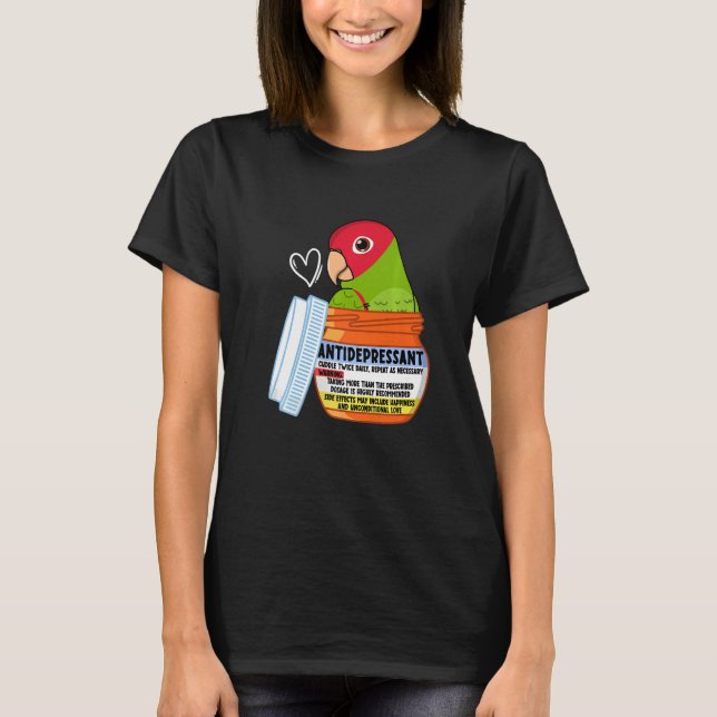 Camiseta Cute Antidepressant Parrot I Red masked Conure (Frente)