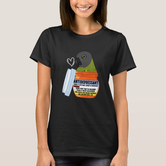 Camiseta Cute Antidepressant Parrot I Senegal Parrot Premiu (Frente)