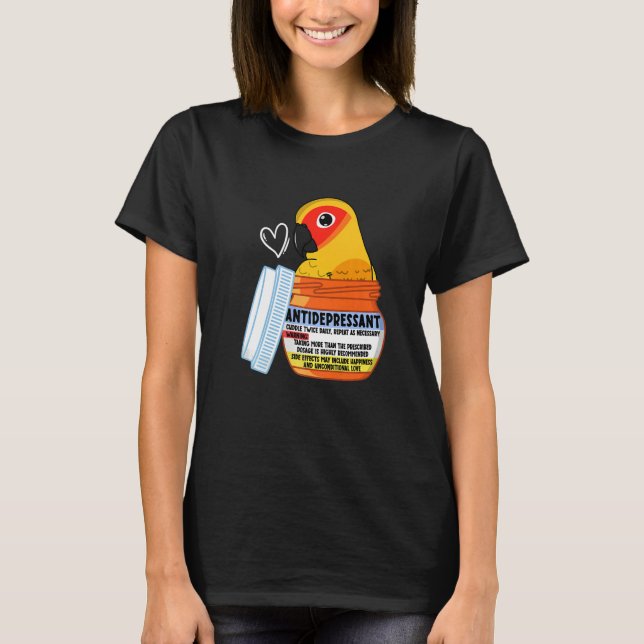 Camiseta Cute Antidepressant Parrot I Sun Conure (Frente)