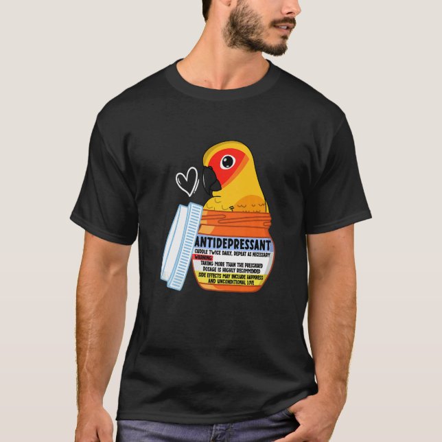 Camiseta Cute Antidepressant Parrot I Sun Conure (Frente)