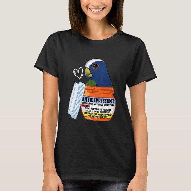 Camiseta Cute Antidepressant Parrot I White capped Pionus (Frente)
