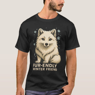 Camiseta Cute Arctic Fox – “Fur-endly Winter Friend”
