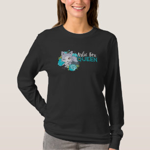 Camiseta Cute Arctico Fox Queen Animal Fox Olho Enrolado