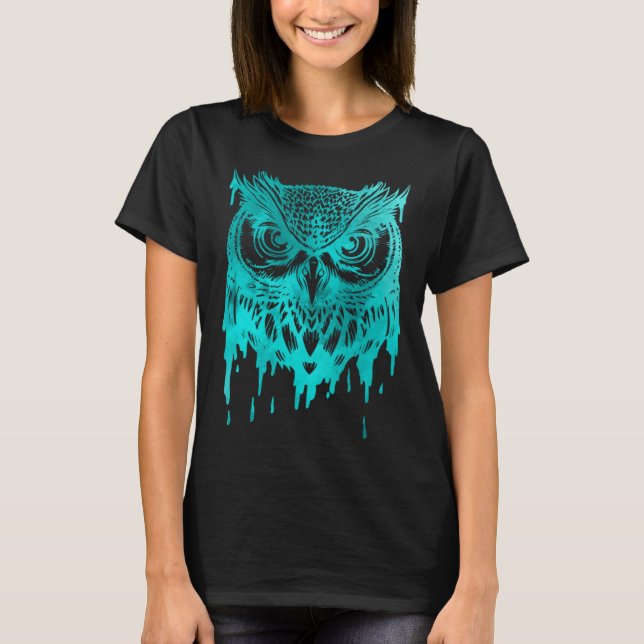 Camiseta Cute Artsy Owl Wildlife Colorful Birds Nature (Frente)