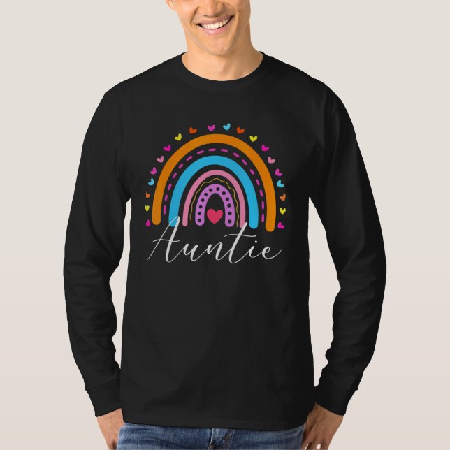 Camiseta Cute Auntie Rainbow  For Auntie Matching Family (Frente)