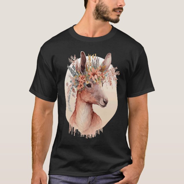Camiseta Cute Australian Kangaroo Flower Crown Animal (Frente)