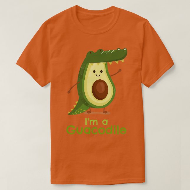 Camiseta Cute Avocado Guacamole Crocodilo Guacodile (Frente do Design)
