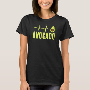 Camiseta Cute Avocado Heartbeat Vegan Para Homens Mulheres 