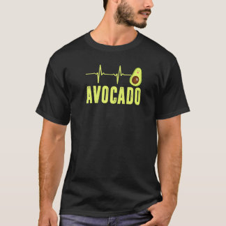 Camiseta Cute Avocado Heartbeat Vegan Para Homens Mulheres