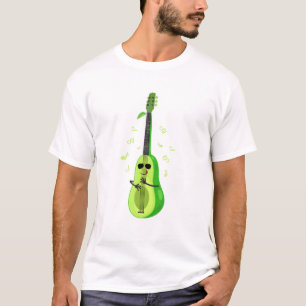 Camiseta Cute Avocado Playing Guitar Acoustic Electric Musi