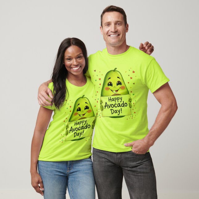 Camiseta Cute Avocado with Hearts – Kawaii Food Art (Unissex)