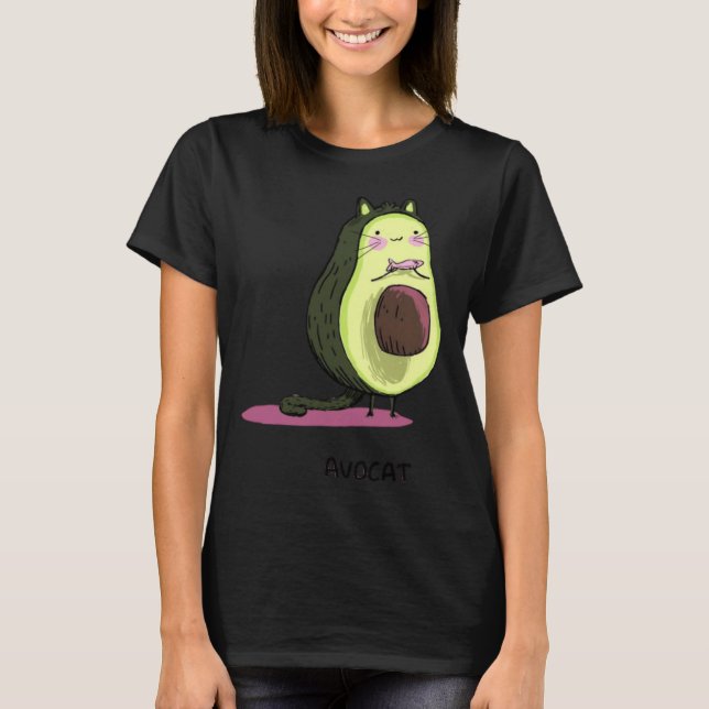 Camiseta Cute Avocat Avocado Pink Cat Kitten Pun Healthy Ve (Frente)