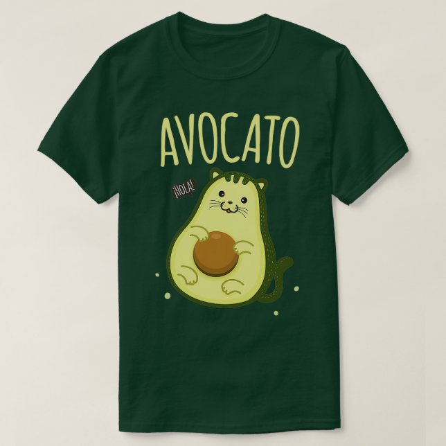 Camiseta Cute Avocato Avocado Cat Kawaii (Frente do Design)