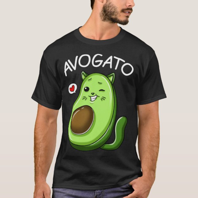 Camiseta Cute Avogato Teens  Graphic Avocado Cat Womens Men (Frente)