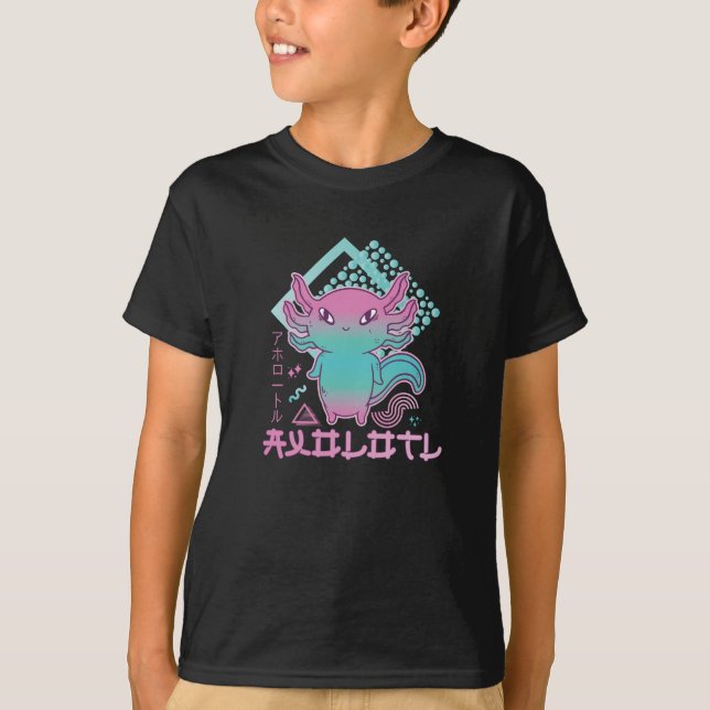 Camiseta CUTE AXOLOTL 90s Retro Vaporwave (Frente)