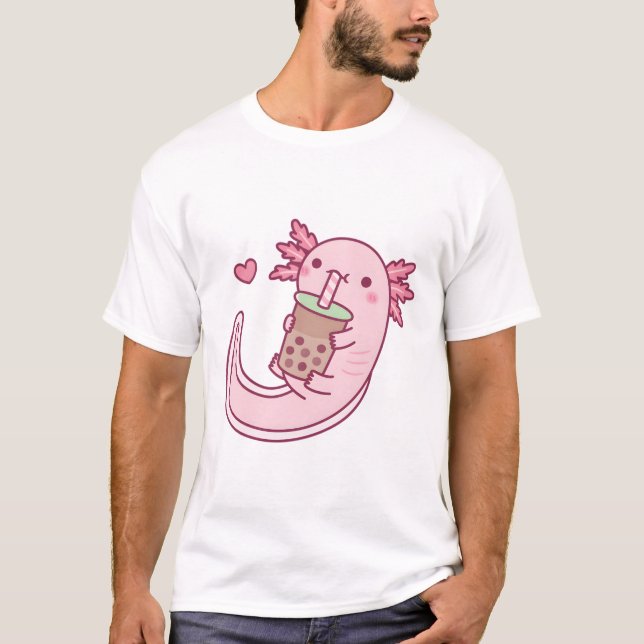 Camiseta Cute Axolotl ama chá (Frente)