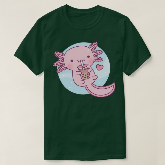 Camiseta Cute Axolotl ama Chá 1 (Frente do Design)